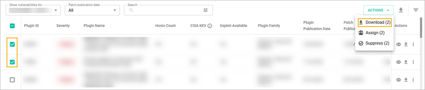 Download Selected button